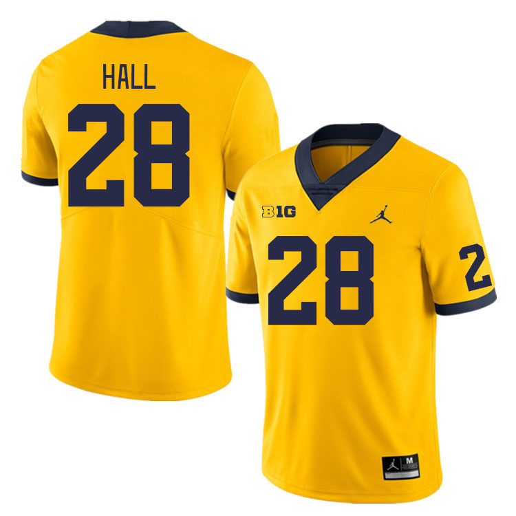 Michigan Wolverines #28 Benjamin Hall College Football Jerseys Stitched Sale-Maize